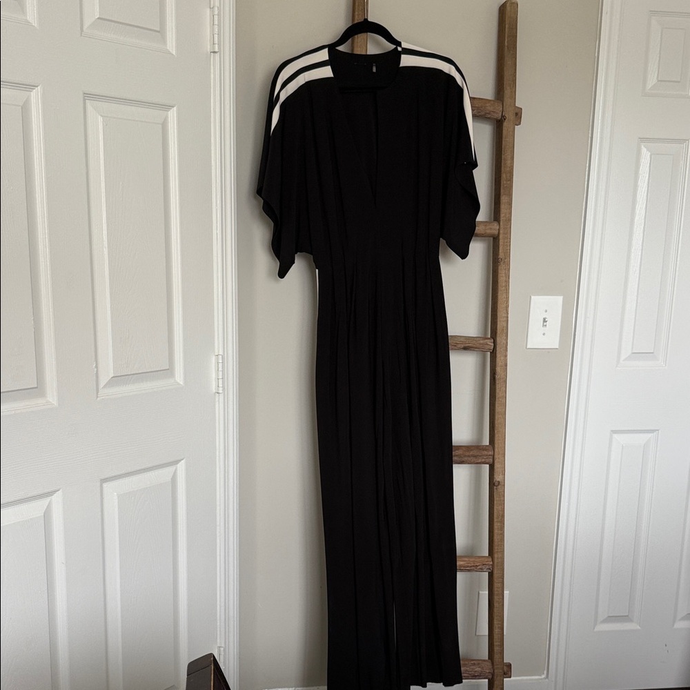 Norma Kamali Black Dress with White Accents